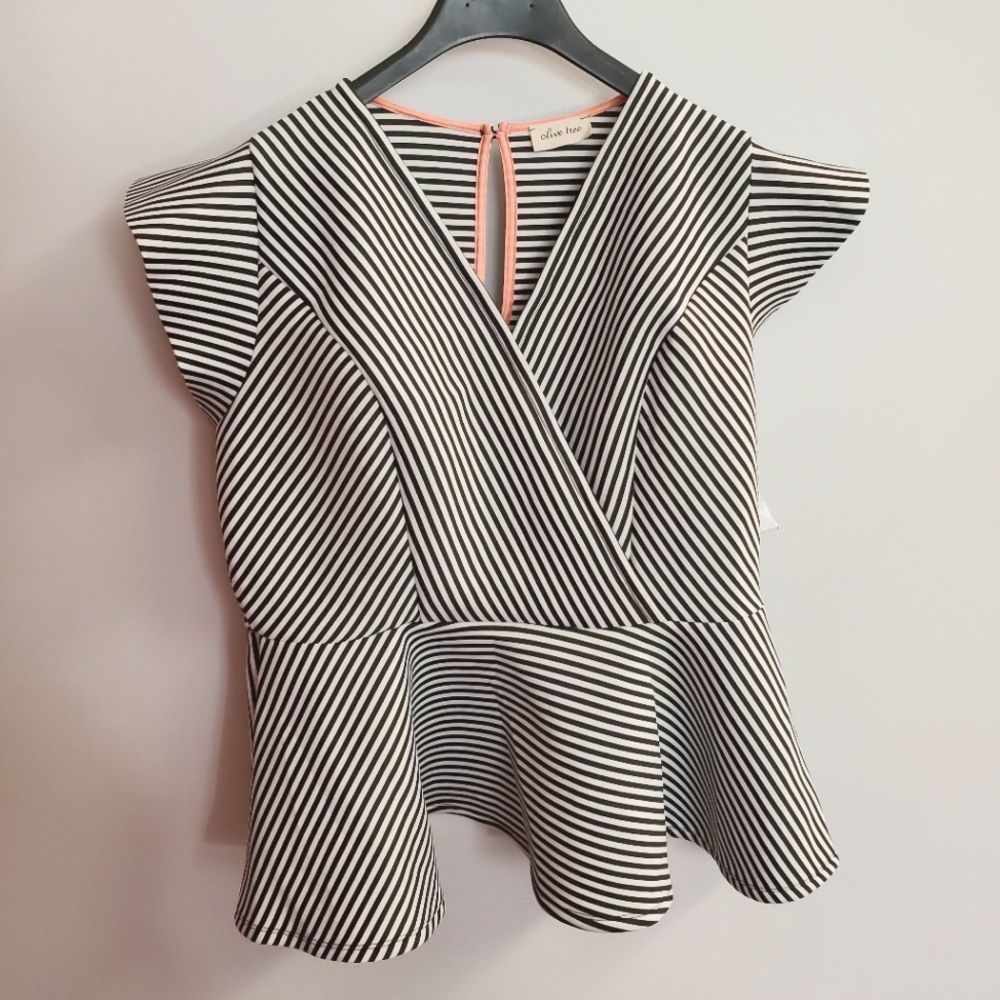 Olive Tree striped neoprene top